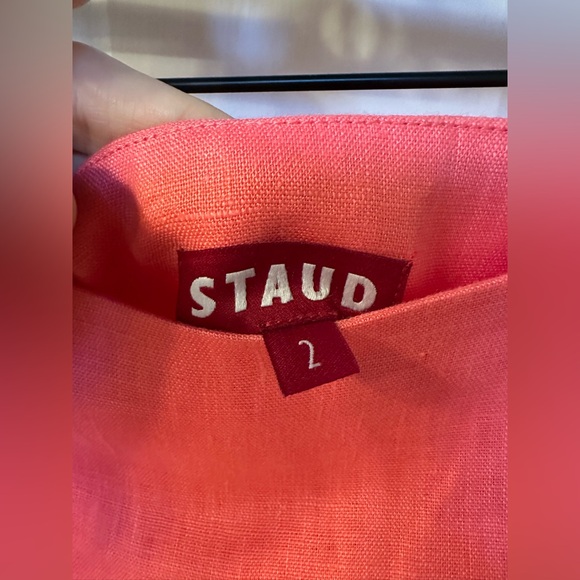 STAUD Coral Mini Skirt with Light Pink Wave Hem - Picture 2 of 3